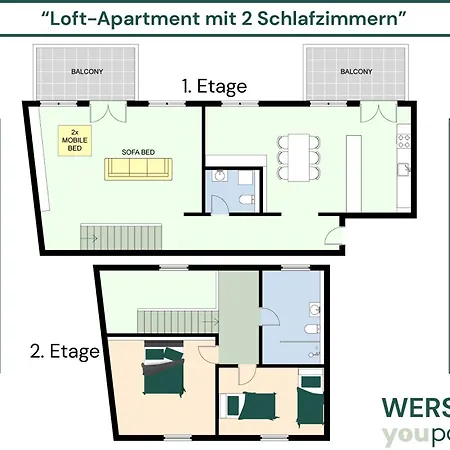 119 Qm - Exklusiv Auf 2 Etagen - Werse Loft By Youpartments Apartmán *