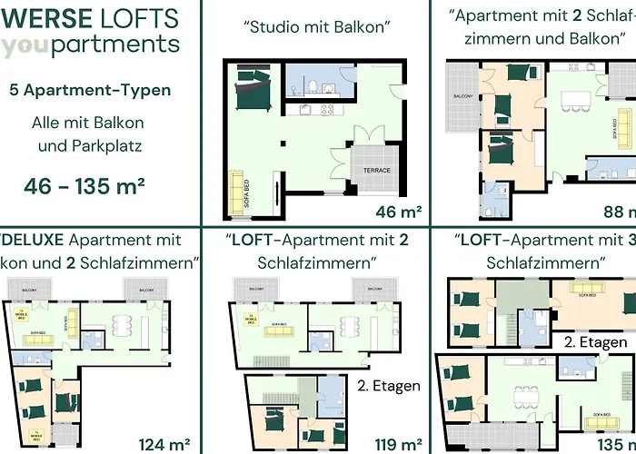 Lejlighed 119 Qm - Exklusiv Auf 2 Etagen - Werse Loft By Youpartments Münster